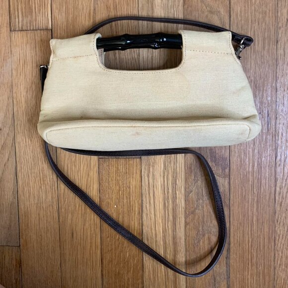 Vintage Forever by Fossil Boho Floral Embroidered Cream and Black Bamboo Handle - Picture 6 of 6